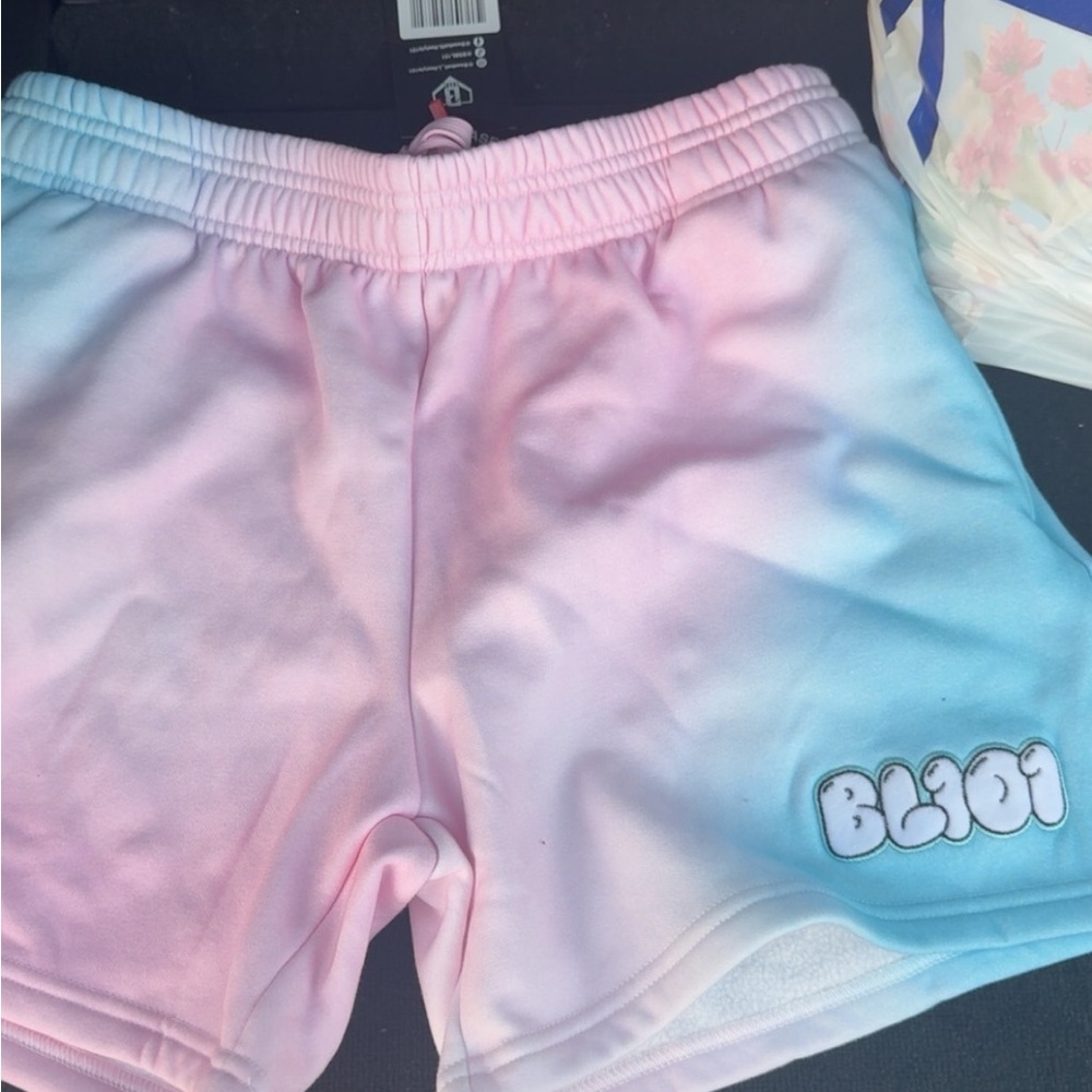 Baseball lifestyle 101 Pink and Blue Ombre' Athletic Shorts